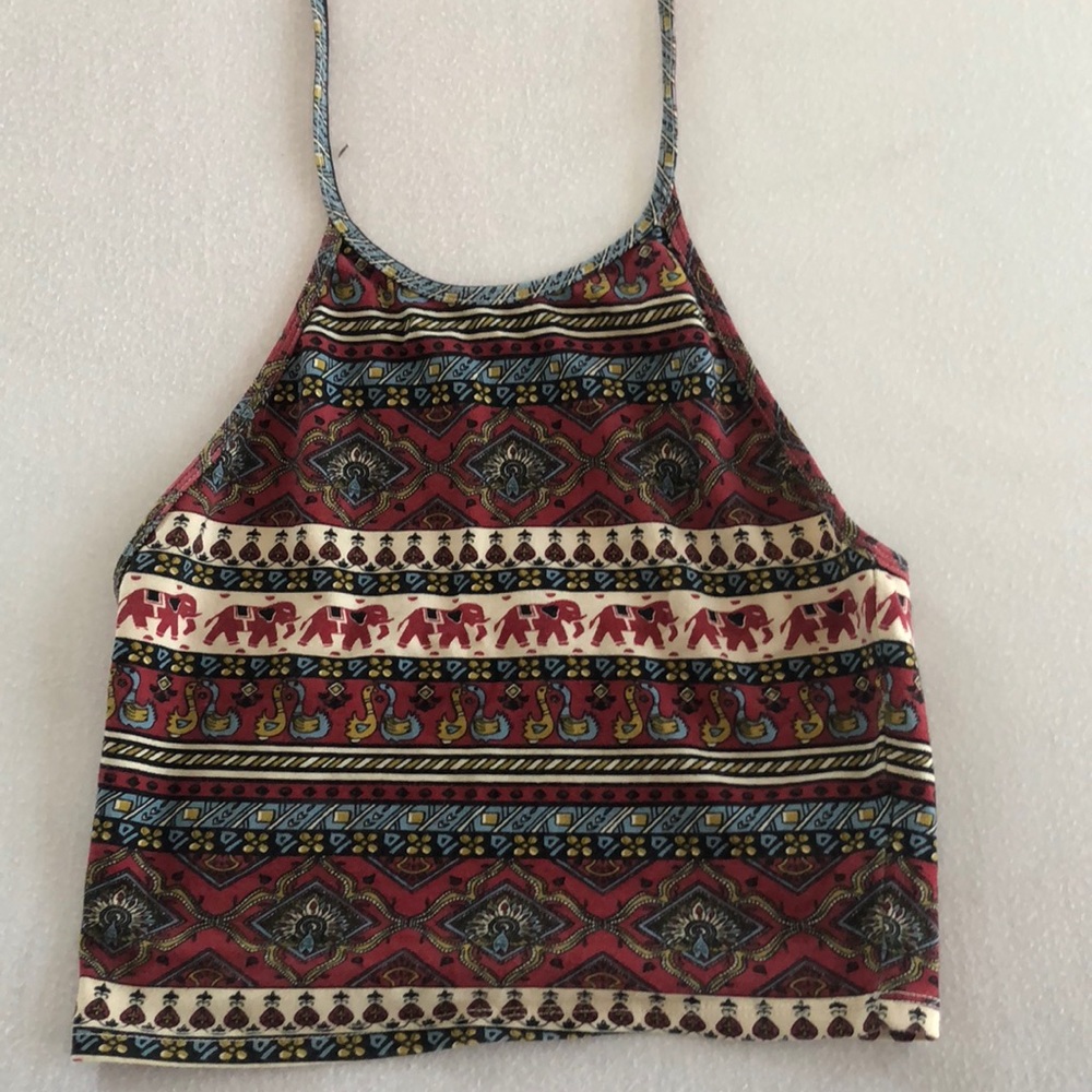 tribal print halter tank